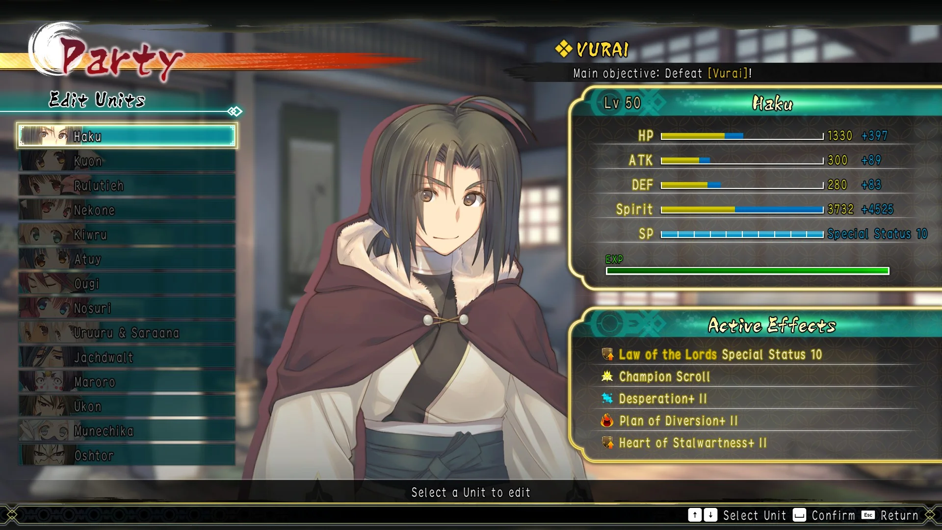 Haku and his very strangely min-maxed stat spread